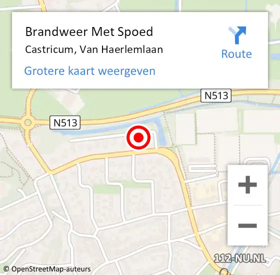 Locatie op kaart van de 112 melding: Brandweer Met Spoed Naar Castricum, Van Haerlemlaan op 3 januari 2025 09:29