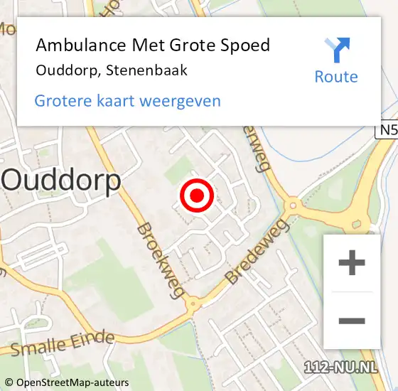 Locatie op kaart van de 112 melding: Ambulance Met Grote Spoed Naar Ouddorp, Stenenbaak op 3 januari 2025 09:39