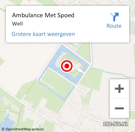 Locatie op kaart van de 112 melding: Ambulance Met Spoed Naar Well op 1 november 2014 16:23