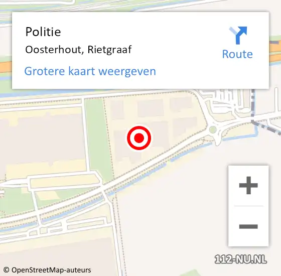 Locatie op kaart van de 112 melding: Politie Oosterhout, Rietgraaf op 3 januari 2025 10:23