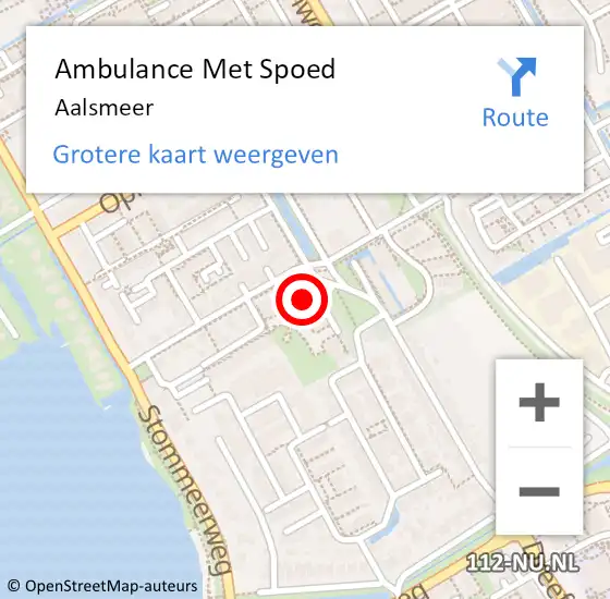 Locatie op kaart van de 112 melding: Ambulance Met Spoed Naar Aalsmeer op 3 januari 2025 10:46