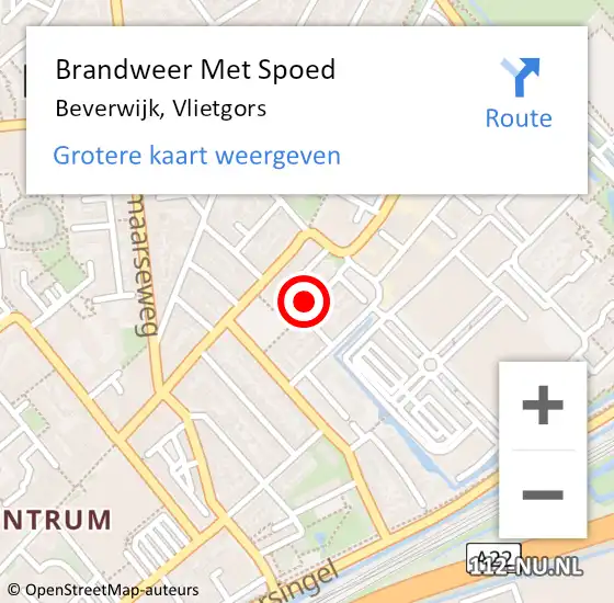 Locatie op kaart van de 112 melding: Brandweer Met Spoed Naar Beverwijk, Vlietgors op 3 januari 2025 11:22