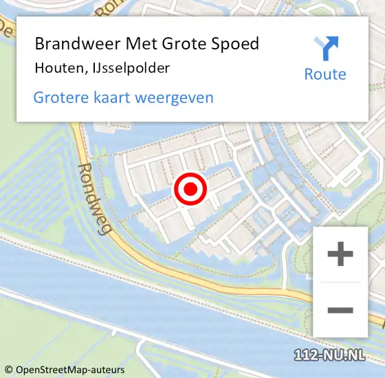 Locatie op kaart van de 112 melding: Brandweer Met Grote Spoed Naar Houten, IJsselpolder op 3 januari 2025 11:36