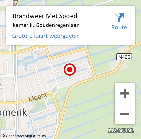 Locatie op kaart van de 112 melding: Brandweer Met Spoed Naar Kamerik, Goudenregenlaan op 3 januari 2025 12:04