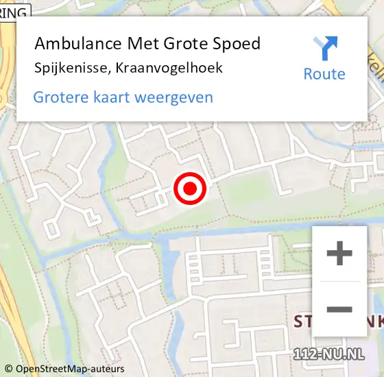 Locatie op kaart van de 112 melding: Ambulance Met Grote Spoed Naar Spijkenisse, Kraanvogelhoek op 3 januari 2025 13:50