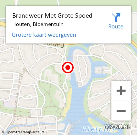 Locatie op kaart van de 112 melding: Brandweer Met Grote Spoed Naar Houten, Bloementuin op 3 januari 2025 14:08