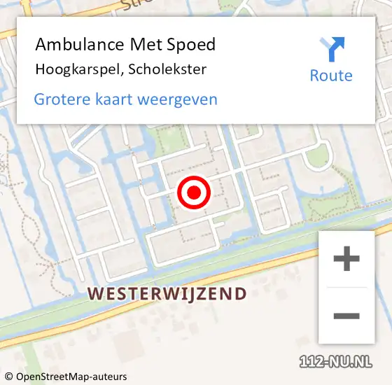 Locatie op kaart van de 112 melding: Ambulance Met Spoed Naar Hoogkarspel, Scholekster op 3 januari 2025 14:16