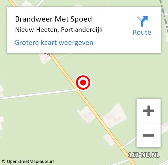 Locatie op kaart van de 112 melding: Brandweer Met Spoed Naar Nieuw-Heeten, Portlanderdijk op 3 januari 2025 14:32