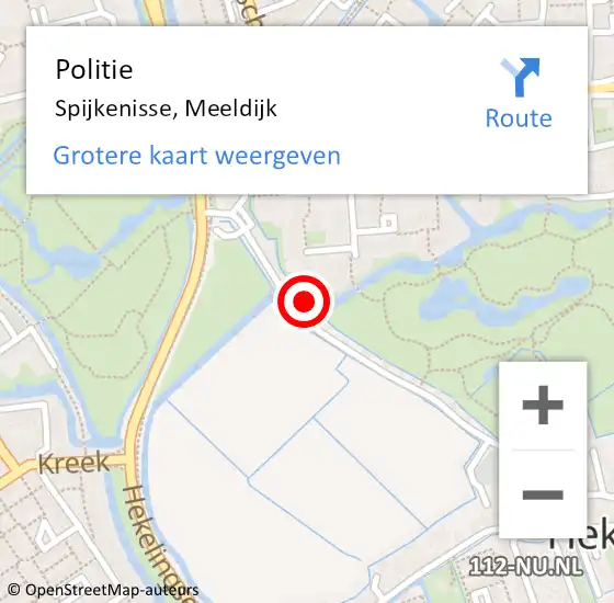 Locatie op kaart van de 112 melding: Politie Spijkenisse, Meeldijk op 3 januari 2025 15:37