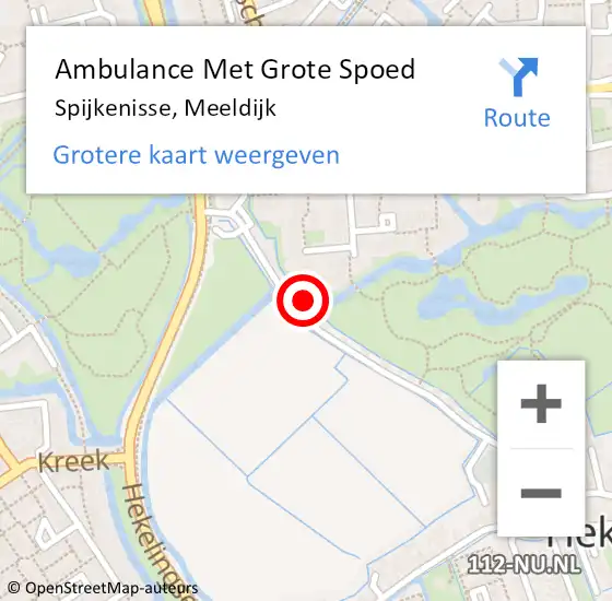 Locatie op kaart van de 112 melding: Ambulance Met Grote Spoed Naar Spijkenisse, Meeldijk op 3 januari 2025 15:37