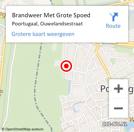 Locatie op kaart van de 112 melding: Brandweer Met Grote Spoed Naar Poortugaal, Ouwelandsestraat op 3 januari 2025 15:48