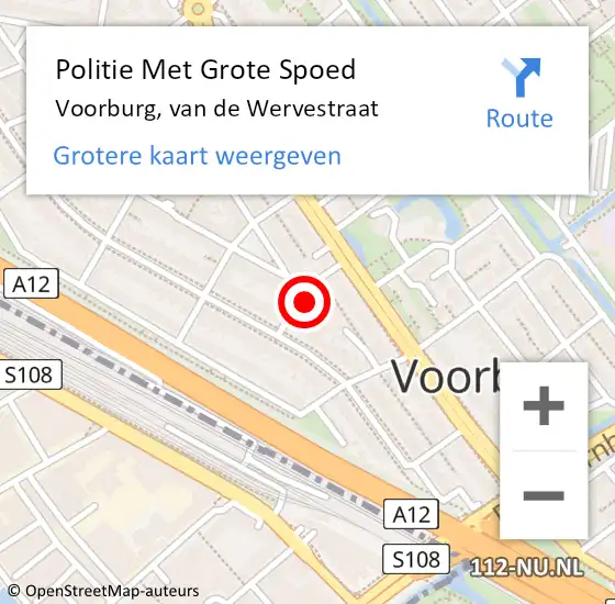 Locatie op kaart van de 112 melding: Politie Met Grote Spoed Naar Voorburg, van de Wervestraat op 3 januari 2025 15:50