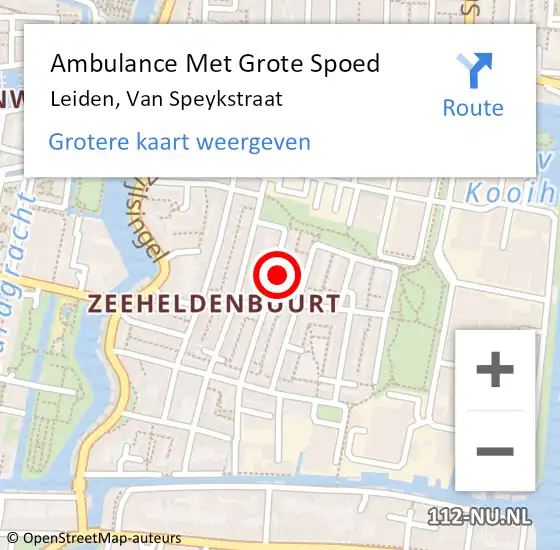 Locatie op kaart van de 112 melding: Ambulance Met Grote Spoed Naar Haastrecht, Van Speykstraat op 3 januari 2025 15:59