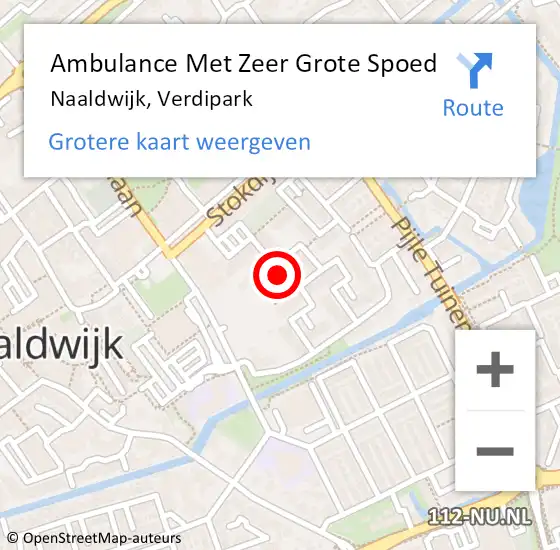 Locatie op kaart van de 112 melding: Ambulance Met Zeer Grote Spoed Naar Naaldwijk, Verdipark op 3 januari 2025 16:29