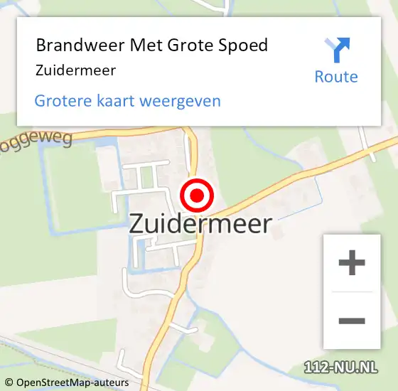 Locatie op kaart van de 112 melding: Brandweer Met Grote Spoed Naar Zuidermeer op 1 november 2014 17:17