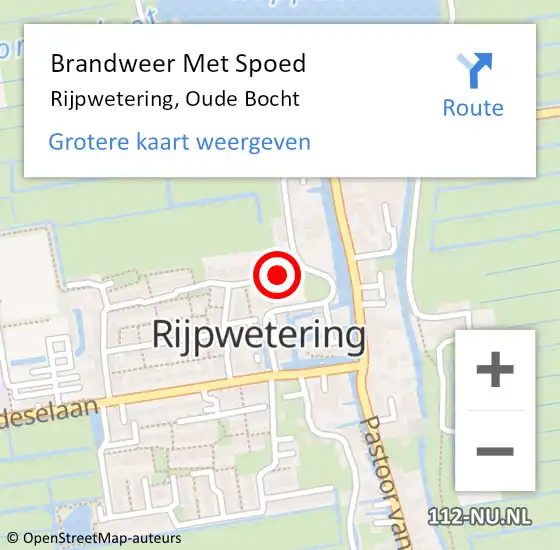 Locatie op kaart van de 112 melding: Brandweer Met Spoed Naar Rijpwetering, Oude Bocht op 3 januari 2025 17:07