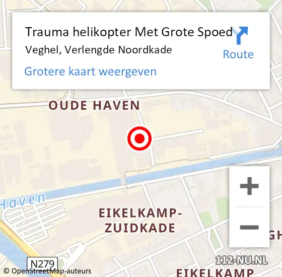 Locatie op kaart van de 112 melding: Trauma helikopter Met Grote Spoed Naar Veghel, Verlengde Noordkade op 3 januari 2025 18:00