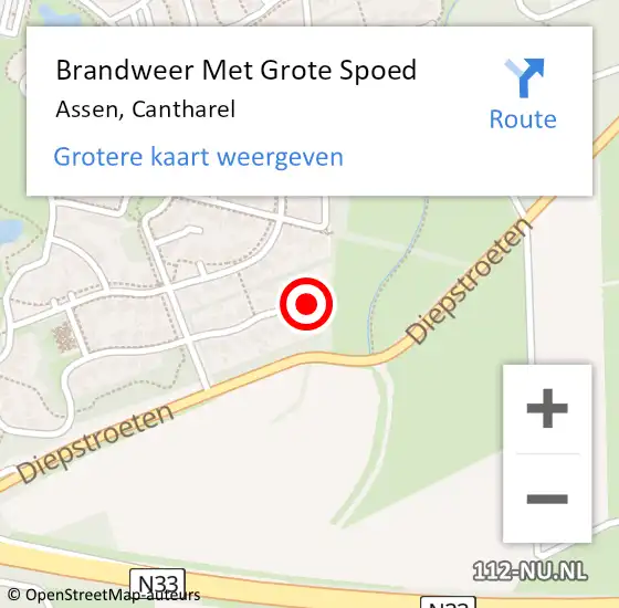 Locatie op kaart van de 112 melding: Brandweer Met Grote Spoed Naar Assen, Cantharel op 3 januari 2025 18:57