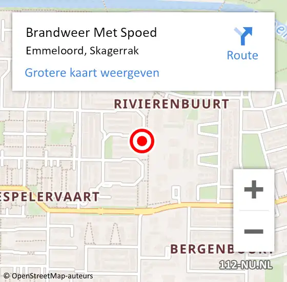 Locatie op kaart van de 112 melding: Brandweer Met Spoed Naar Emmeloord, Skagerrak op 3 januari 2025 19:12