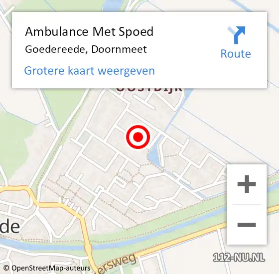 Locatie op kaart van de 112 melding: Ambulance Met Spoed Naar Goedereede, Doornmeet op 3 januari 2025 20:27