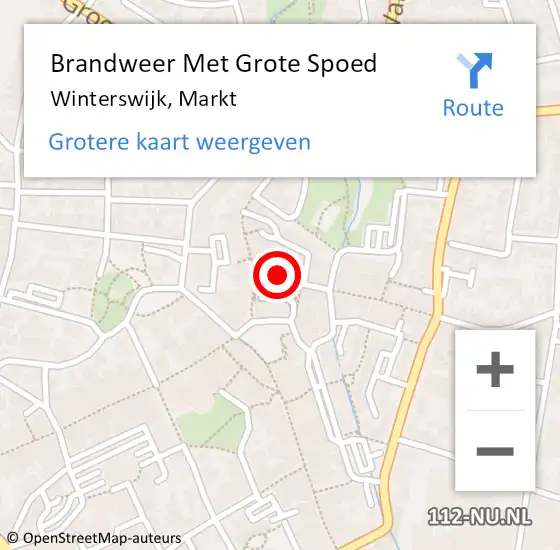 Locatie op kaart van de 112 melding: Brandweer Met Grote Spoed Naar Winterswijk, Markt op 3 januari 2025 21:10