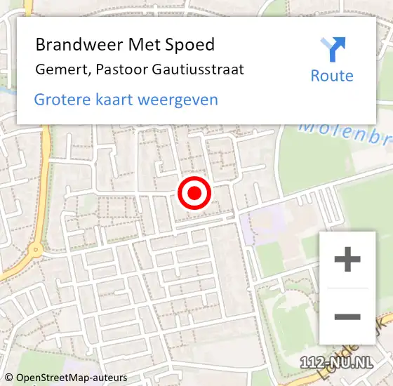 Locatie op kaart van de 112 melding: Brandweer Met Spoed Naar Gemert, Pastoor Gautiusstraat op 3 januari 2025 21:32