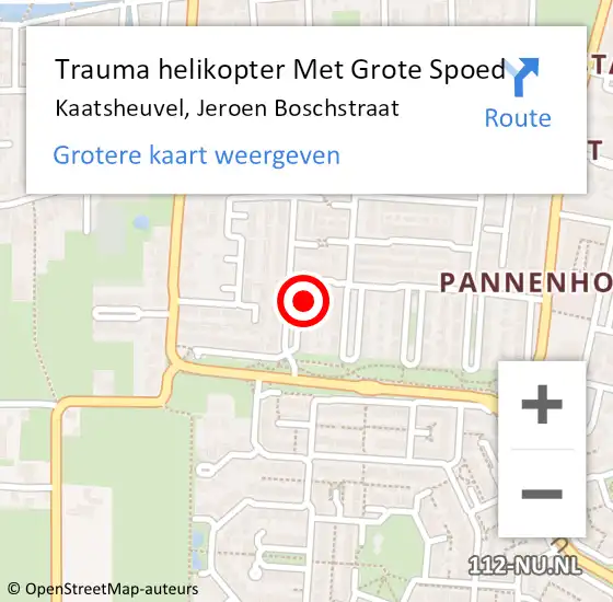 Locatie op kaart van de 112 melding: Trauma helikopter Met Grote Spoed Naar Kaatsheuvel, Jeroen Boschstraat op 3 januari 2025 22:24