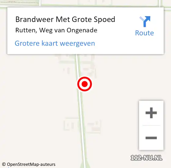 Locatie op kaart van de 112 melding: Brandweer Met Grote Spoed Naar Rutten, Weg van Ongenade op 3 januari 2025 23:01