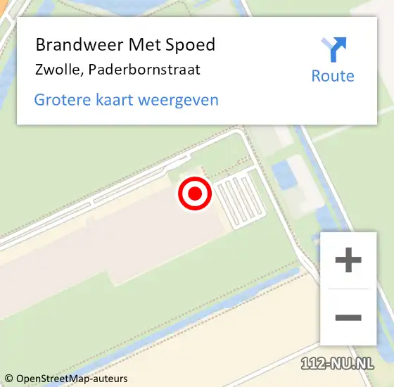 Locatie op kaart van de 112 melding: Brandweer Met Spoed Naar Zwolle, Paderbornstraat op 3 januari 2025 23:12