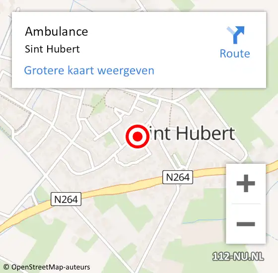 Locatie op kaart van de 112 melding: Ambulance Sint Hubert op 3 januari 2025 23:16