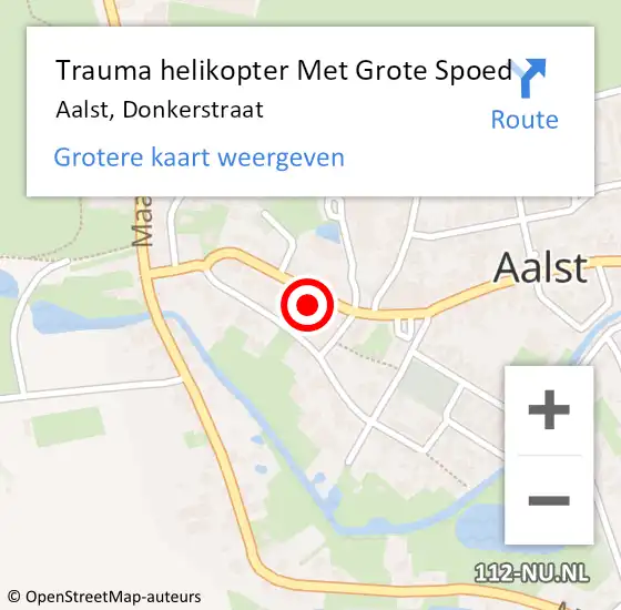 Locatie op kaart van de 112 melding: Trauma helikopter Met Grote Spoed Naar Aalst, Donkerstraat op 3 januari 2025 23:38