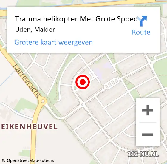 Locatie op kaart van de 112 melding: Trauma helikopter Met Grote Spoed Naar Uden, Malder op 4 januari 2025 00:40