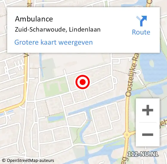 Locatie op kaart van de 112 melding: Ambulance Zuid-Scharwoude, Lindenlaan op 4 januari 2025 01:16