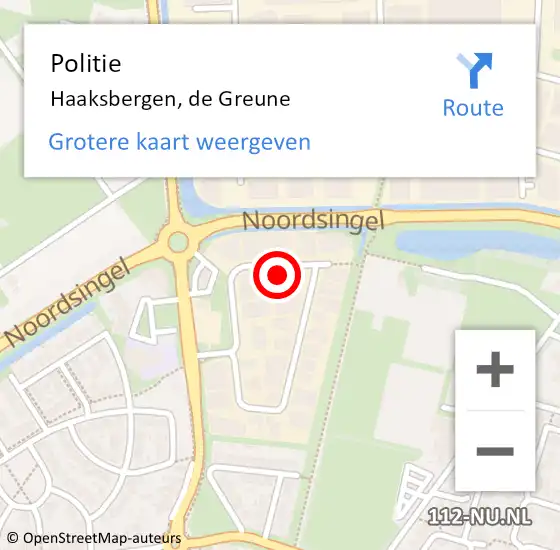 Locatie op kaart van de 112 melding: Politie Haaksbergen, de Greune op 4 januari 2025 03:14