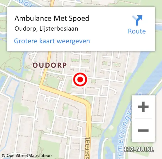 Locatie op kaart van de 112 melding: Ambulance Met Spoed Naar Oudorp, Lijsterbeslaan op 1 november 2014 18:29