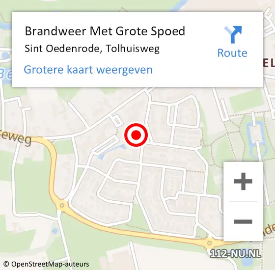 Locatie op kaart van de 112 melding: Brandweer Met Grote Spoed Naar Sint Oedenrode, Tolhuisweg op 4 januari 2025 06:39