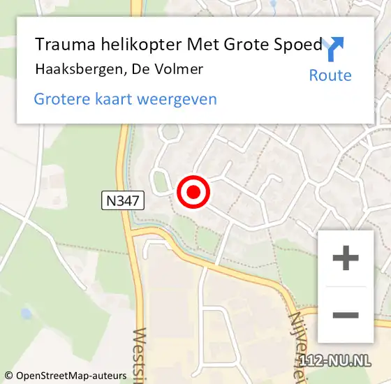 Locatie op kaart van de 112 melding: Trauma helikopter Met Grote Spoed Naar Haaksbergen, De Volmer op 4 januari 2025 07:18