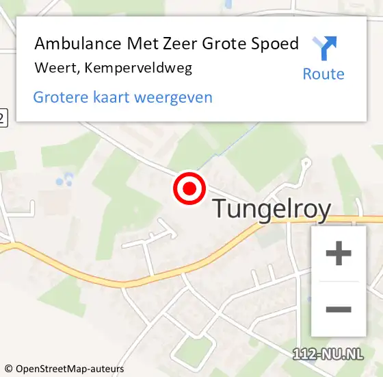 Locatie op kaart van de 112 melding: Ambulance Met Zeer Grote Spoed Naar Weert, Kemperveldweg op 4 januari 2025 07:46