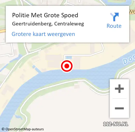 Locatie op kaart van de 112 melding: Politie Met Grote Spoed Naar Geertruidenberg, Centraleweg op 4 januari 2025 08:12