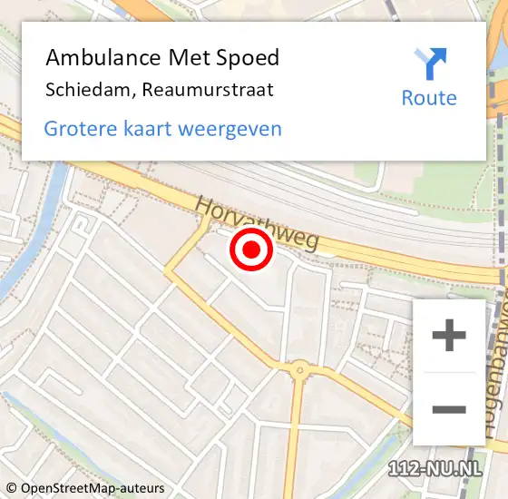 Locatie op kaart van de 112 melding: Ambulance Met Spoed Naar Schiedam, Reaumurstraat op 4 januari 2025 08:27