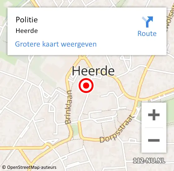 Locatie op kaart van de 112 melding: Politie Heerde op 4 januari 2025 09:37