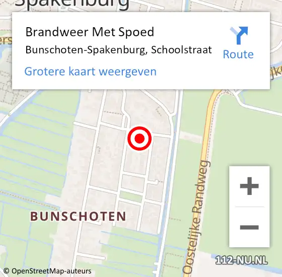 Locatie op kaart van de 112 melding: Brandweer Met Spoed Naar Bunschoten-Spakenburg, Schoolstraat op 4 januari 2025 10:46