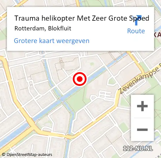 Locatie op kaart van de 112 melding: Trauma helikopter Met Zeer Grote Spoed Naar Rotterdam, Blokfluit op 4 januari 2025 10:51