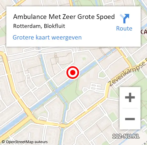 Locatie op kaart van de 112 melding: Ambulance Met Zeer Grote Spoed Naar Rotterdam, Blokfluit op 4 januari 2025 10:54