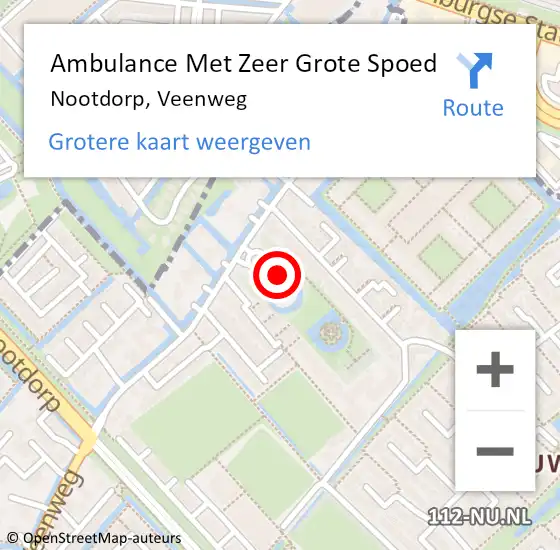 Locatie op kaart van de 112 melding: Ambulance Met Zeer Grote Spoed Naar Nootdorp, Veenweg op 4 januari 2025 13:42