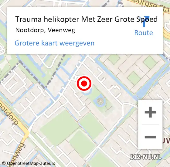 Locatie op kaart van de 112 melding: Trauma helikopter Met Zeer Grote Spoed Naar Nootdorp, Veenweg op 4 januari 2025 13:43