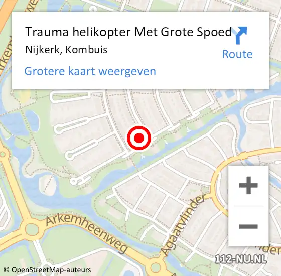 Locatie op kaart van de 112 melding: Trauma helikopter Met Grote Spoed Naar Nijkerk, Kombuis op 4 januari 2025 15:15