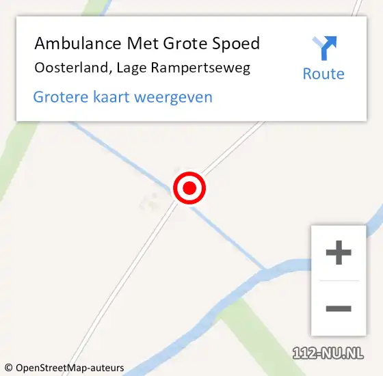 Locatie op kaart van de 112 melding: Ambulance Met Grote Spoed Naar Oosterland, Lage Rampertseweg op 1 november 2014 19:27