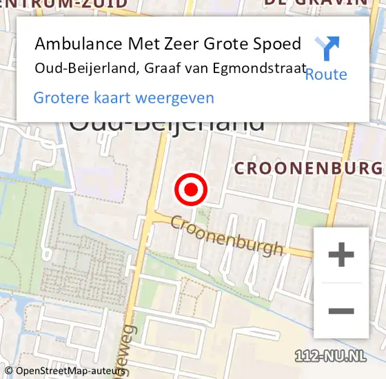 Locatie op kaart van de 112 melding: Ambulance Met Zeer Grote Spoed Naar Oud-Beijerland, Graaf van Egmondstraat op 4 januari 2025 16:15