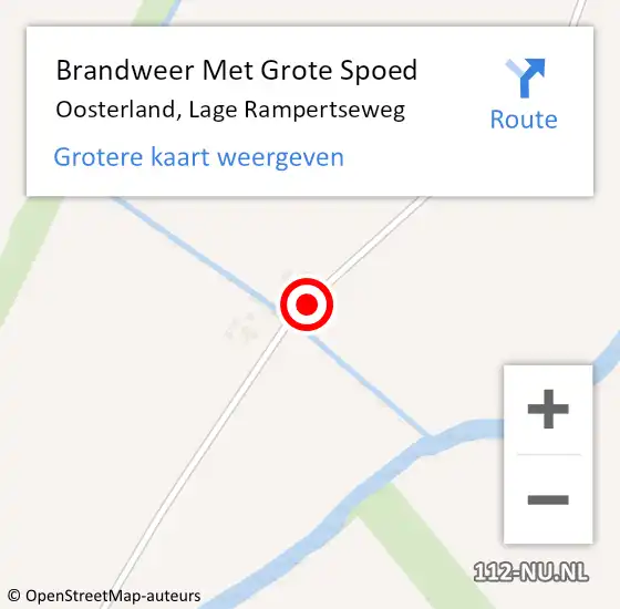 Locatie op kaart van de 112 melding: Brandweer Met Grote Spoed Naar Oosterland, Lage Rampertseweg op 1 november 2014 19:29